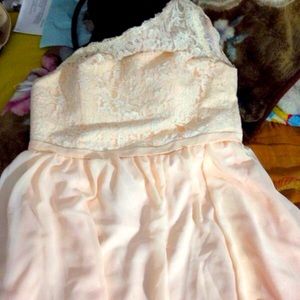 David’s Bridal One Shoulder Corded Lace Dress